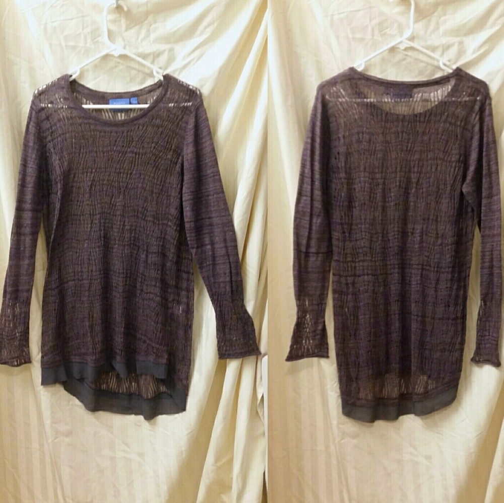Simply Vera Wang Sheer Amethyst Knit Sweater L